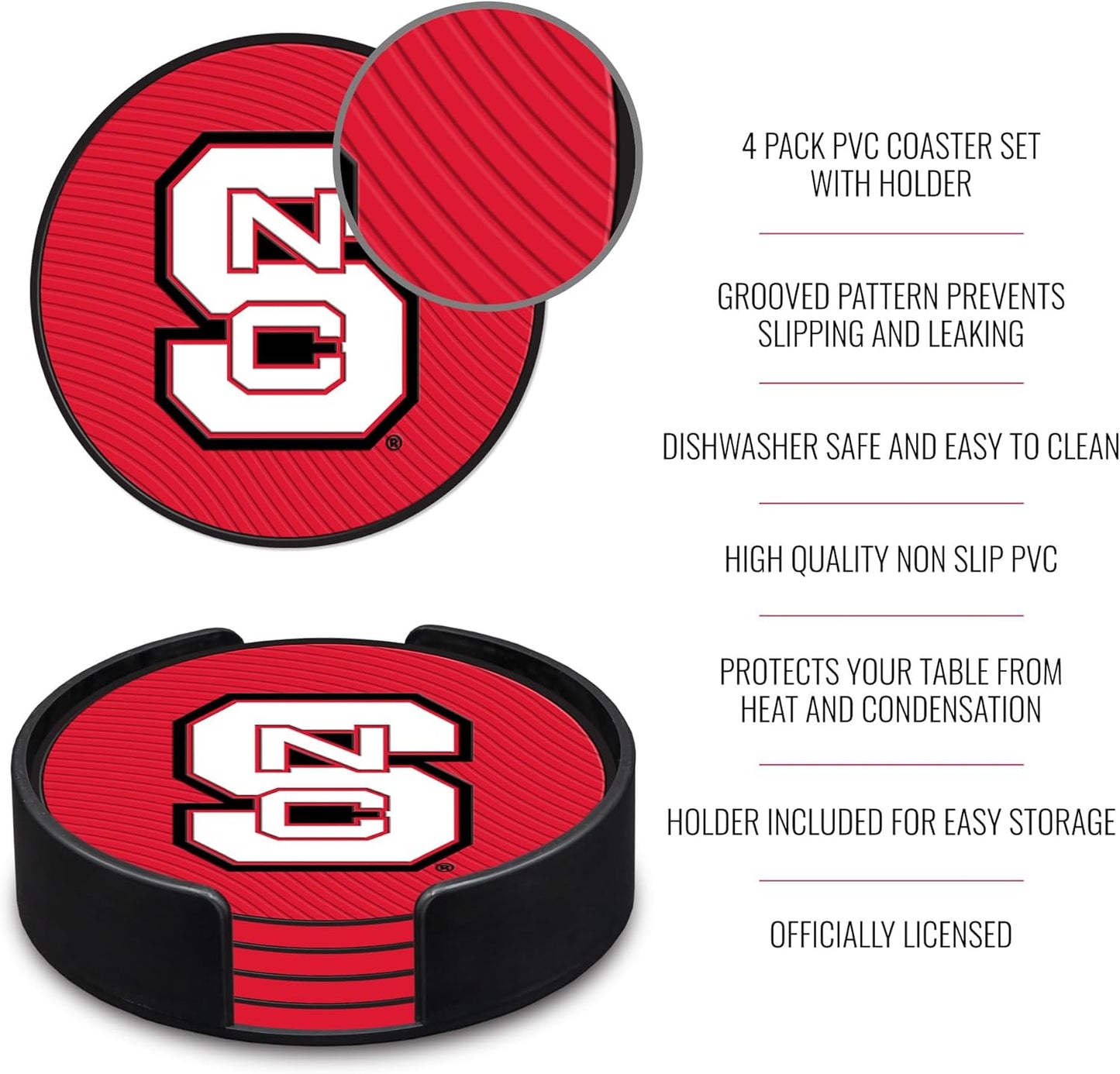 NC State PVC Coaster Set