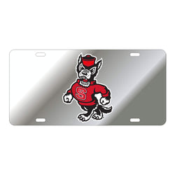 NC State Silver Reflective Car Tag