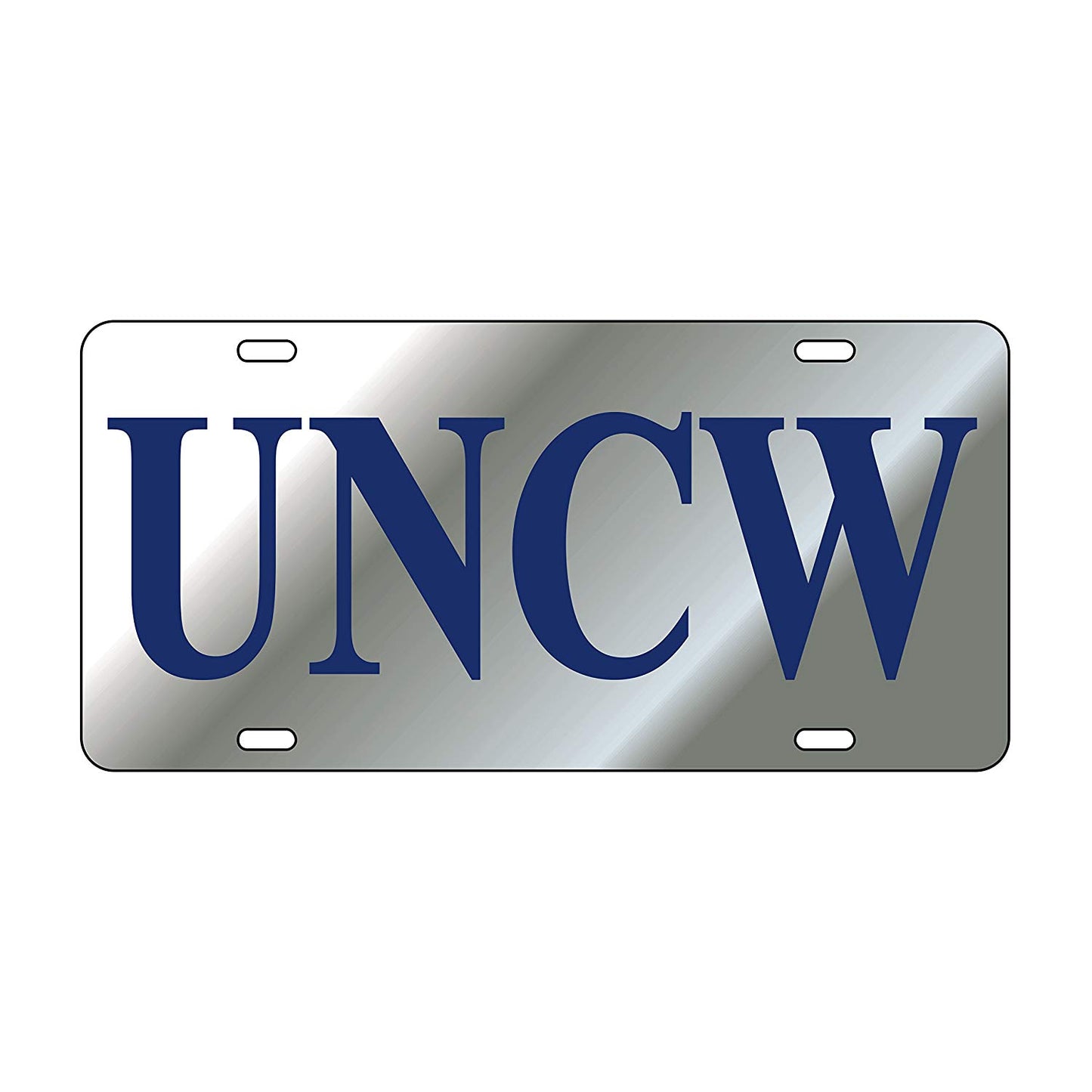 UNCW Silver Laser Cut Car Tag