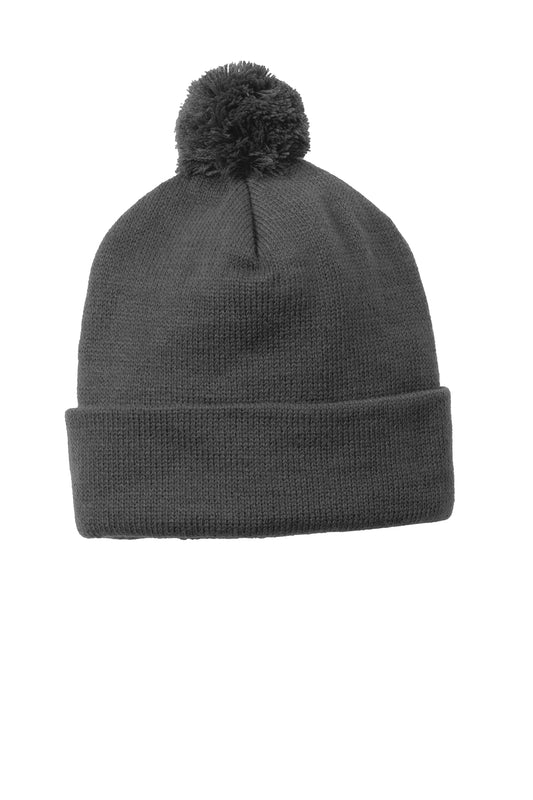 Sport-Tek Solid Pom Pom Beanie