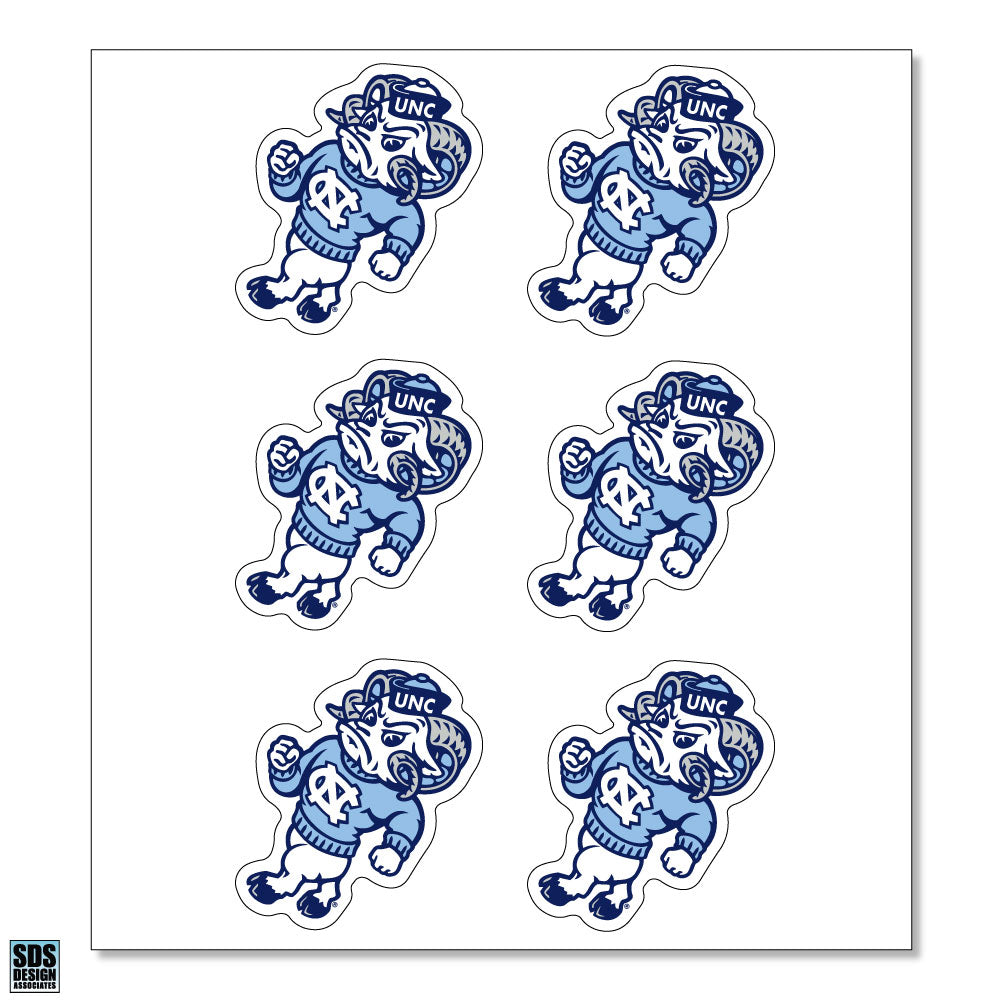 UNC Strutting Ram Vinyl Decals (Pack of 6)