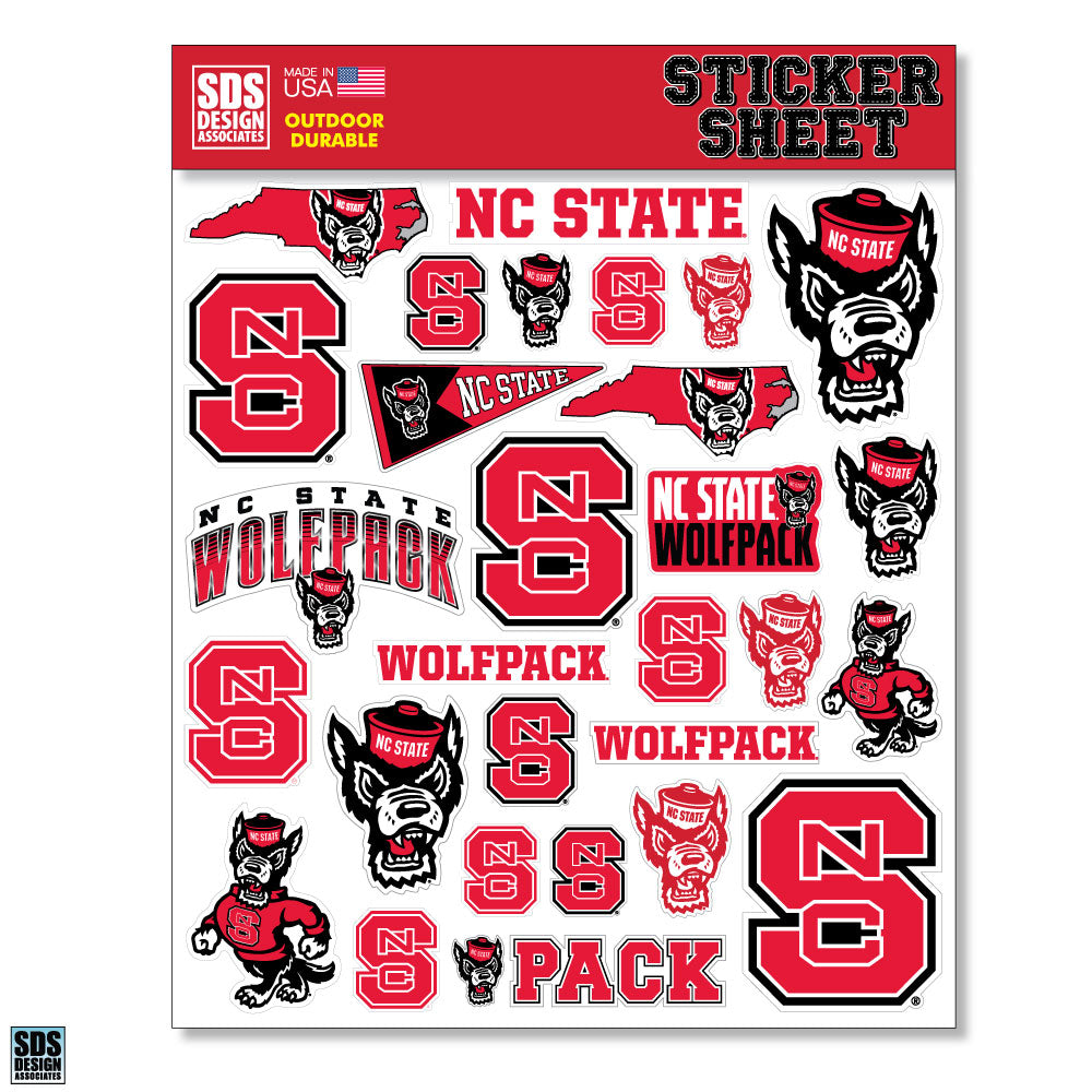 Nc State Label NC State Sticker Sheet – Ultimate Sports Apparel