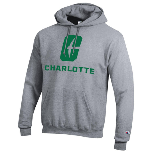 UNCC Champion Hooded Sweatshirt (Heather Grey)