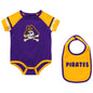 ECU Infant Boys Warner Onesie & Bib Set