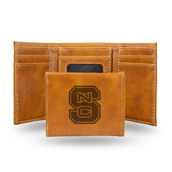 NC State Laser Engraved Trifold Wallet