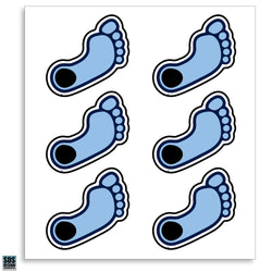 UNC Foot 1" Decals - Pack of 6