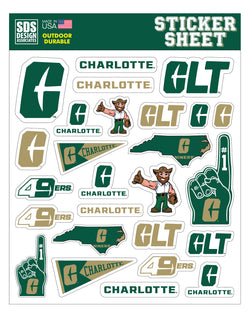 UNCC Charlotte Sticker Sheet
